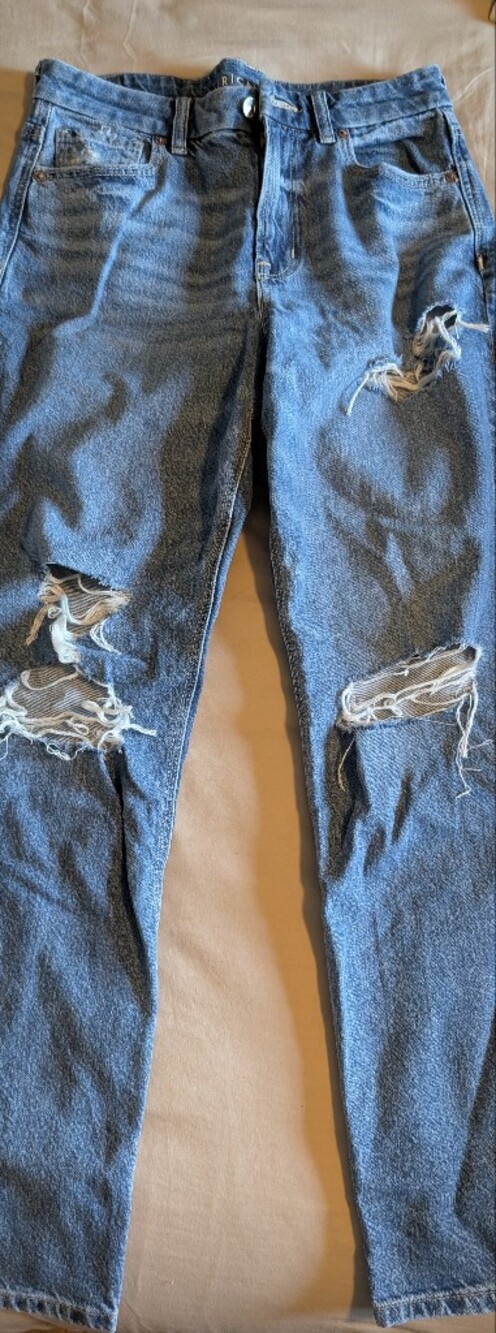American Eagle Outfitters Distressed Skinny Jeans - Blue